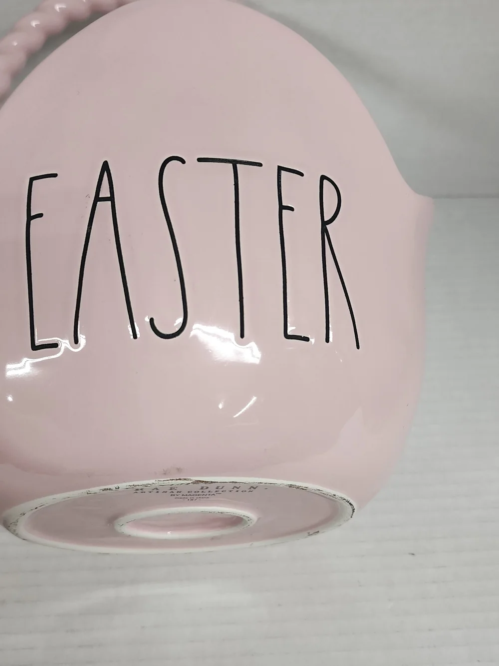 Rae Dunn Pink Easter Ceramic Basket